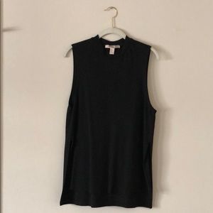 Black mock sleeveless top